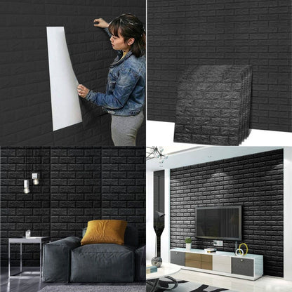 Self Adhesive 3D Foam Bricks Sticker (Black)