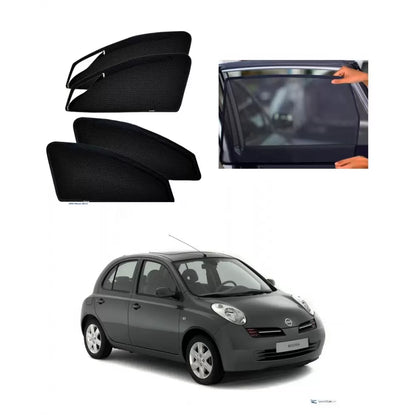 Nissan Micra 2010 Onwards Zipper Magnetic Window Sun Shades - 4 Pieces