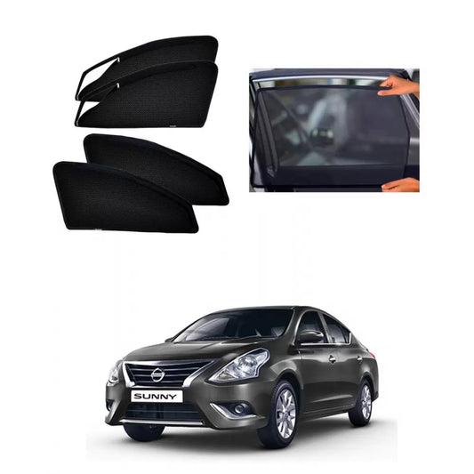 Nissan Sunny 2014 Onwards Zipper Magnetic Window Sun Shades - 4 Pieces