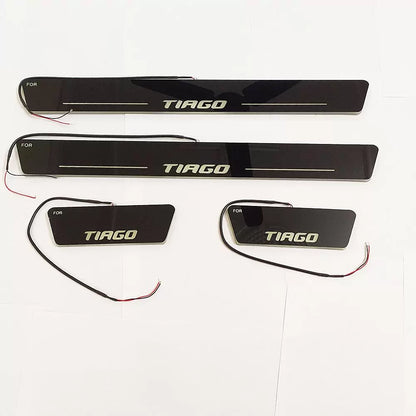 Tata Tiago Car Door LED Footstep Light Scuff Sill Plate Guards in Matrix Moving Light Effect - 4 Pieces

by Imported