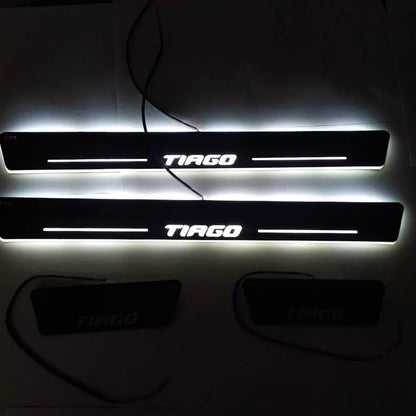 Tata Tiago Car Door LED Footstep Light Scuff Sill Plate Guards in Matrix Moving Light Effect - 4 Pieces

by Imported