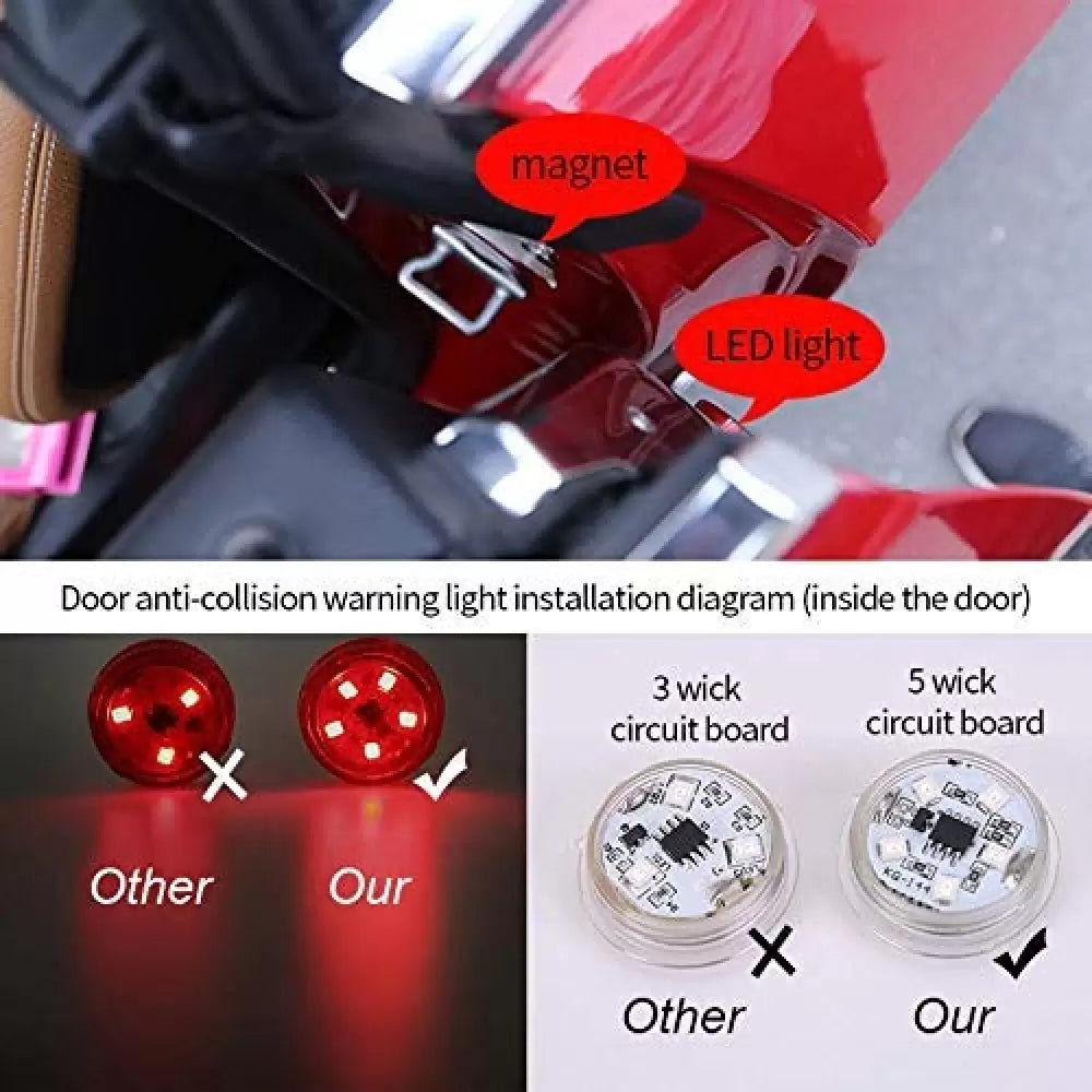 Waterproof 5 LED Wireless Car Open Door Warning  Indicator Flash Wireless Alert Lights (Set of 4Pcs, With Batteries)

by Imported