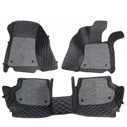 Mahindra Xuv 300 2019 Onward Premium Diamond Pattern 7D Car Floor Mats (Set of 3, Black)