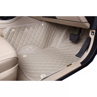 Mahindra  Scorpio 2009-2014 Premium Diamond Pattern 7D Car Floor Mats (Set of 3, Black and Beige)