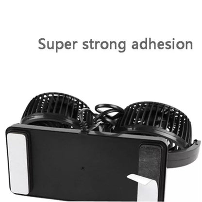 12V All Round Adjustable 360 Degree Rotatable Low Noise Dual Head Car Dashboard Air Cooler Fan