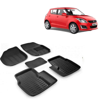 Premuim Quality 3D Car Floor Mats For Maruti Suzuki Swift (Beige & Black)