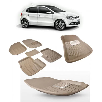 Premuim Quality 3D Car Floor Mats For Volkswagen Polo - Black