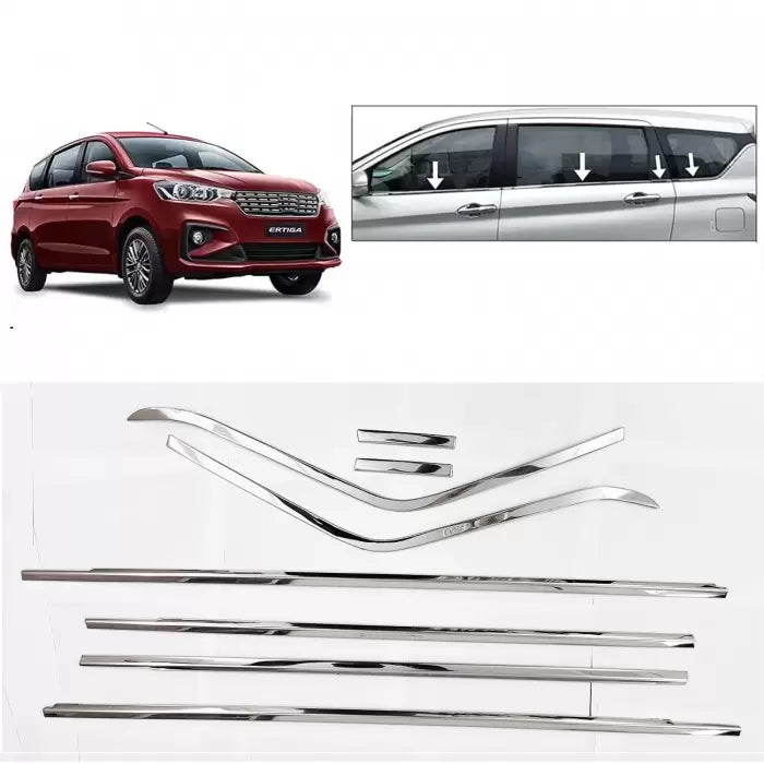 Maruti New Ertiga 2018-2020 Lower Window Chrome Garnish Trims (Set Of 8Pcs.)

by Imported