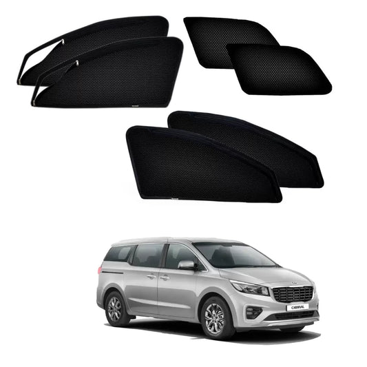 KIA Carnival 2020 Onwards Zipper Magnetic Window Sun Shades (Set Of 6 Pcs.)