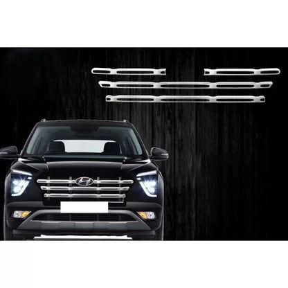 Hyundai New Creta 2020 Front Grill Triple Mirror Chrome plated (Set of 4Pcs.) 

by Imported