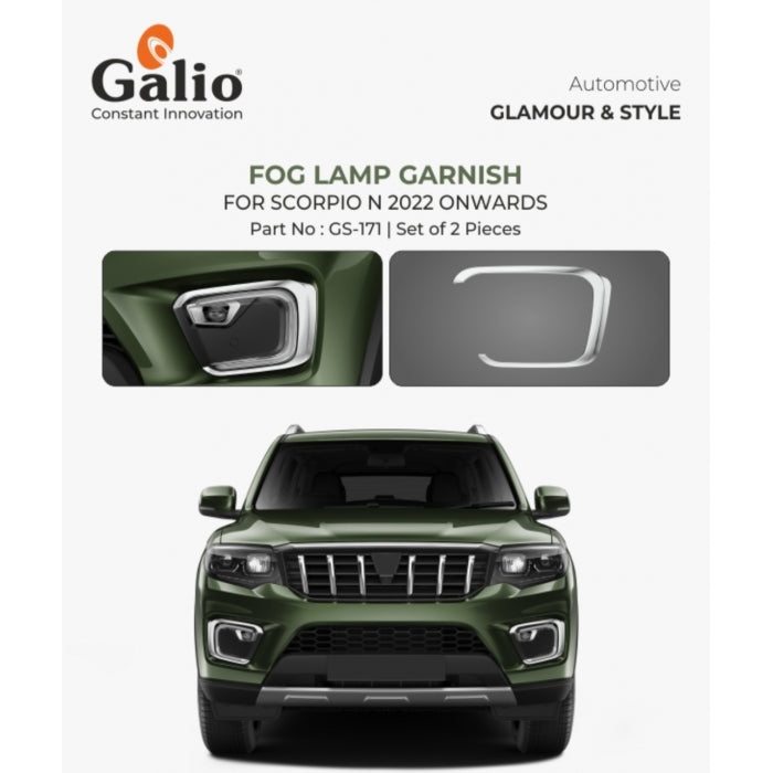 Galio Mahindra Scorpio N 2022 Onward Fog Lamp Chrome Garnish -  Set Of 2

by Imported