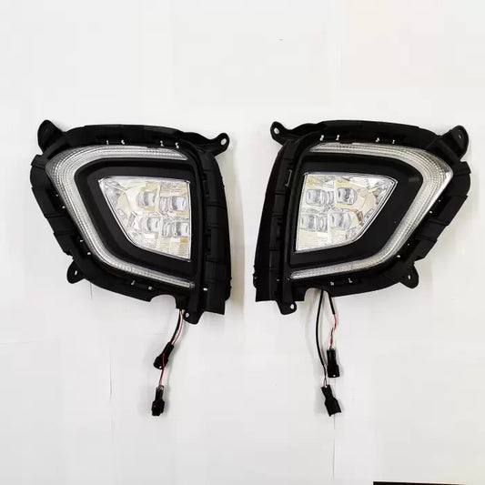 Hyundai Creta Facelift 2018-2020 Front LED DRL Day Time Running Light With Matrix Turn Signal And Lens Fog Lamp (Set of 2Pcs.)

by Imported