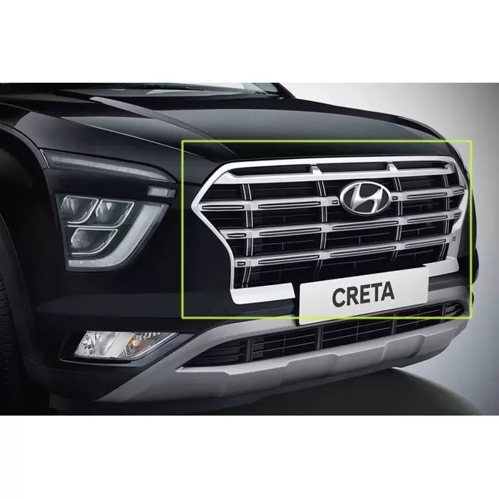 Hyundai New Creta 2020 Onwards Chrome Front Grill Complete (Ring and Slats)

by Imported