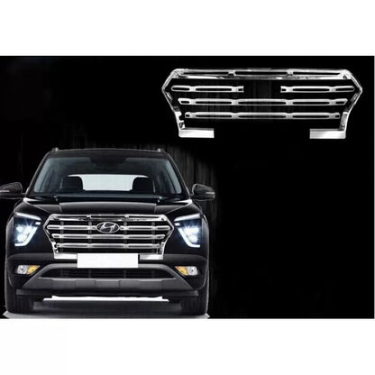 Hyundai New Creta 2020 Onwards Chrome Front Grill Complete (Ring and Slats)

by Imported