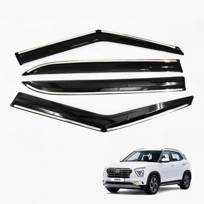 Hyundai New Creta 2020 Onwards Car Window Door Visor with Chrome Line (Set Of 4Pcs.)

by Imported