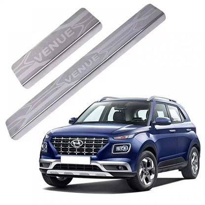 Hyundai Venue 2019 Onwards Stainless Steel Door Scuff Foot Sill Plate Guards (Set of 4 Pcs.)

by Galio