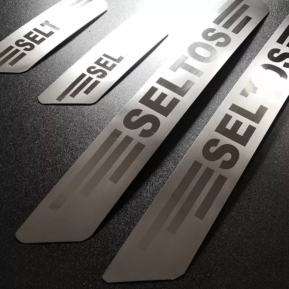 Kia Seltos Stainless Steel Door Scuff Foot Sill Plate Guards (Set of 4 Pcs.)

by Winner