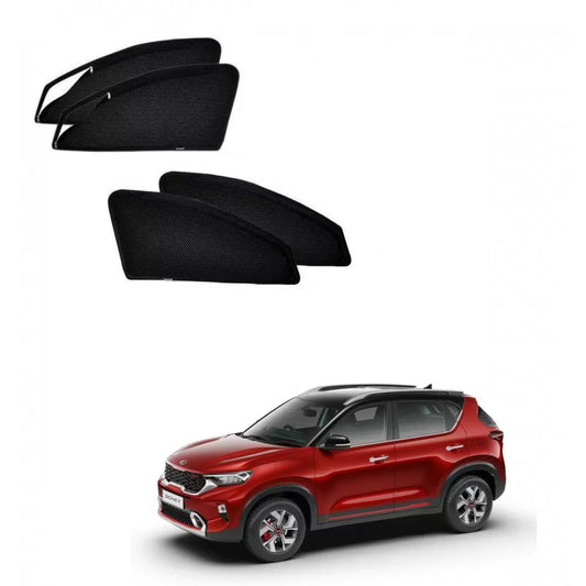 Kia Sonet 2020 Onwards Zipper Magnetic Window Sun Shades - 4 Pieces