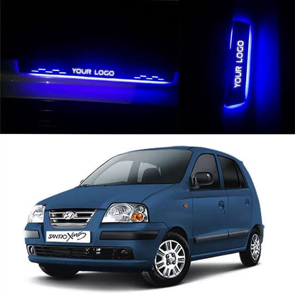 Hyundai Santro Xing Door Foot LED Mirror Finish Black Glossy Scuff Sill Plate Guards - 4 Pieces

by Imported