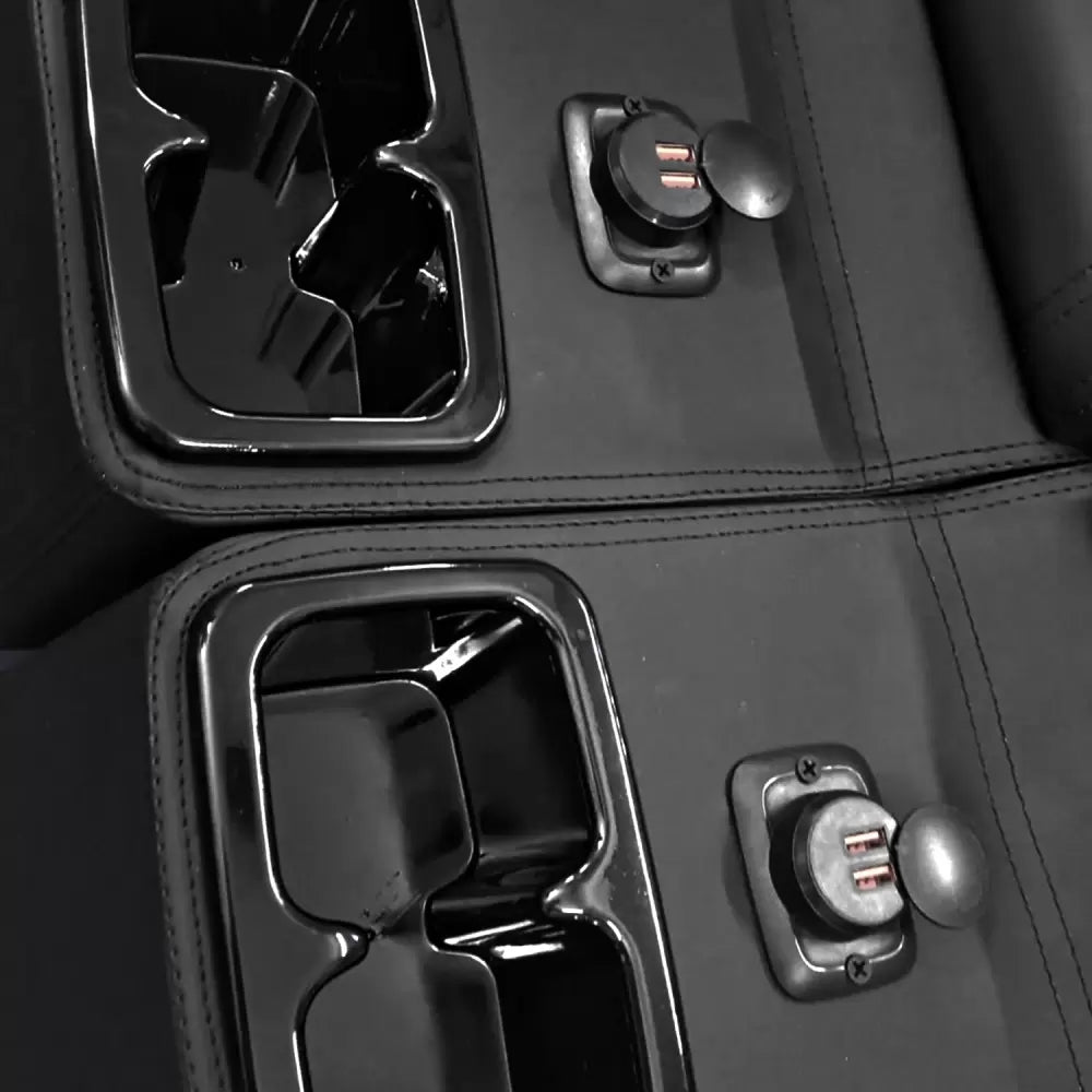 Mahindra Thar 2020 Onwards ABS Plastic Armrest Console With USB Charging - Set Of 3