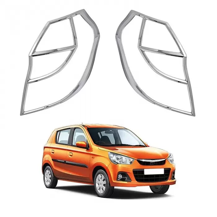 Galio Maruti Suzuki Alto K10 2014-2019 Tail Light Chrome Garnish Cover Trim (Set Of 2Pcs.)

by Galio