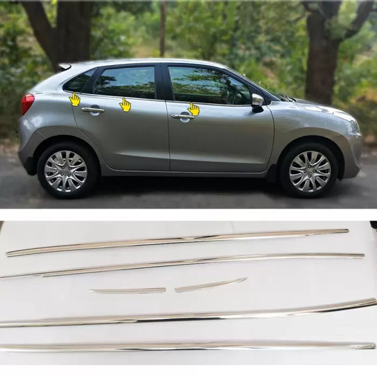 Maruti Suzuki Baleno 2015-2022 Lower Window Chrome Garnish Trims (Set Of 6Pcs.)

by Imported