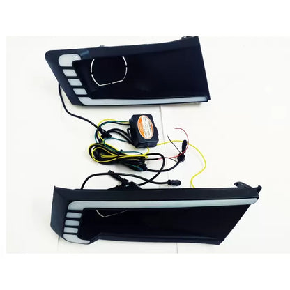 Maruti Vitara Brezza 2016 - 2019 LED DRL Daytime Running Light With Matrix Turn Signal -  Set of 2.

by Imported