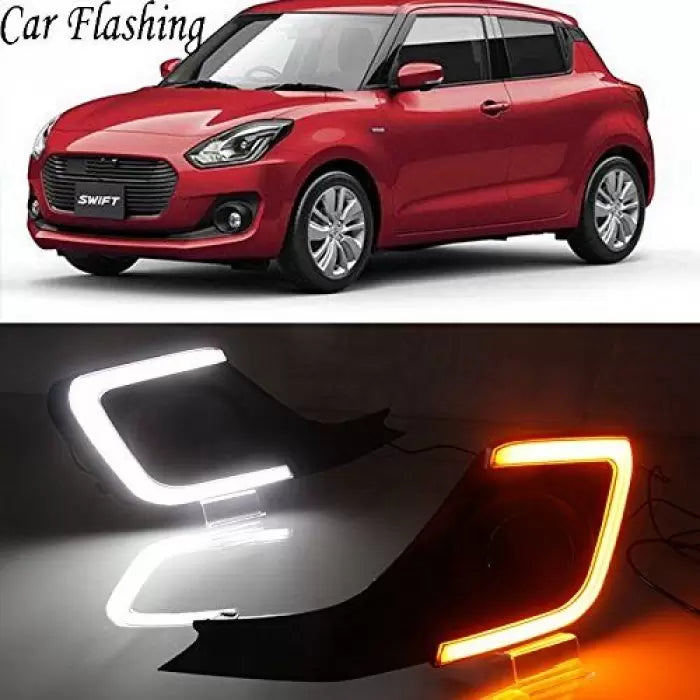 Maruti Suzuki New Swift 2018 Onwards LED DRL Daytime Running Light With Matrix Turn Signal (Set of 2Pcs.)

by Imported