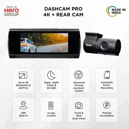 Qubo Car Dash Camera True 4K 2160P UHD Dual Channel

by Qubo