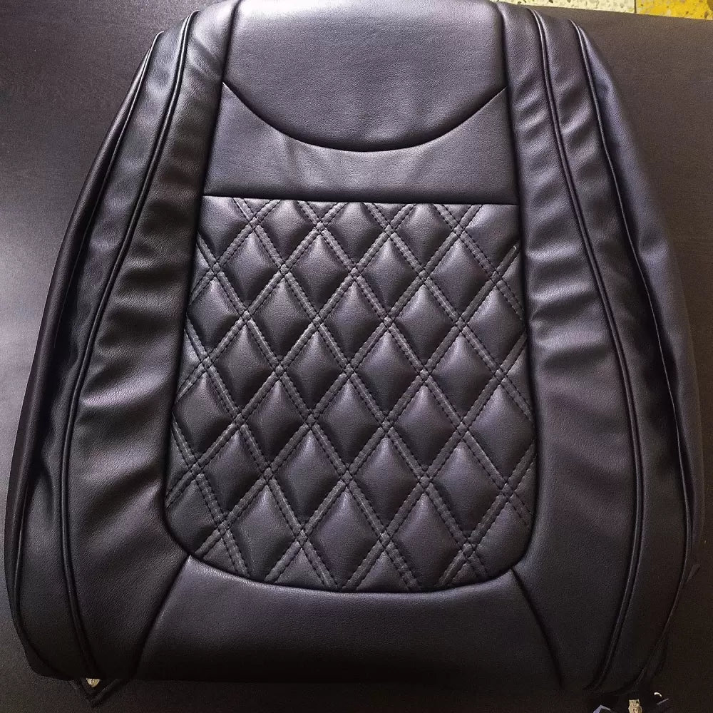 Toyota Etios PU Leatherate Luxury Car Seat Cover With Pillow and Neck Rest All Black With Bucket Fitting Seat Cover